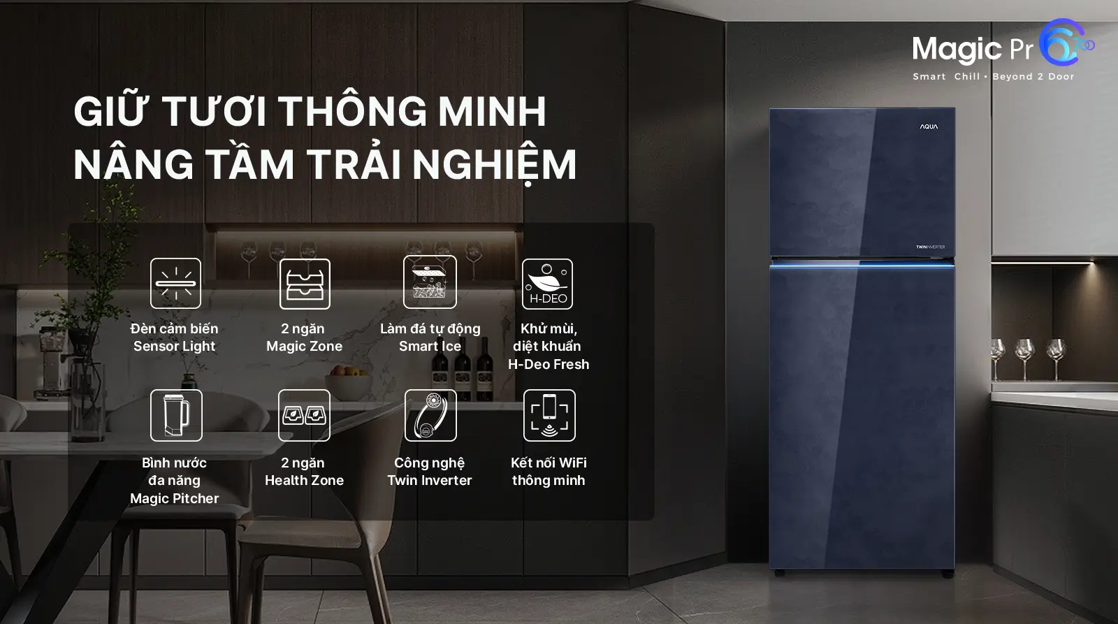Tủ lạnh Aqua 455 lít Inverter AQR-TA518FA(GL)U1